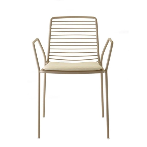 Kovová židle Summer SCAB Design šedá moderní s područkami pro zahradu a terasu