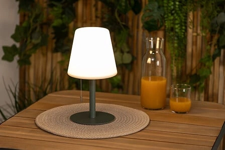 LED noční lampička Zack zelená Atmosphera moderní akumulátorová do ložnice a na terasu