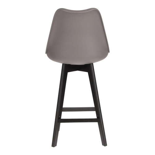 Barová židle s opěrkou Norden Intesi šedá 65 cm moderní do kuchyně a k ostrůvku na černých nohách