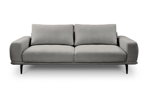 Rozkládací pohovka Salmi pro 3 osoby s funkcí spaní světle šedá skandinávský styl do obýváku