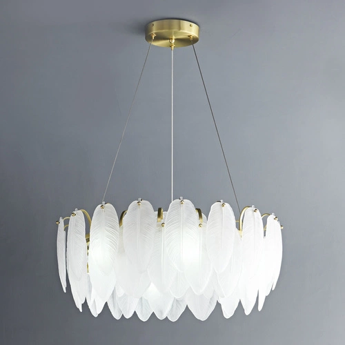 Závěsné svítidlo PIUMA bílé sklo 60 cm do obýváku a jídelny moderní Step into Design