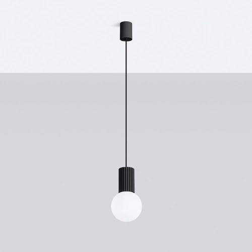 Závěsné svítidlo HALO 1 černá koule moderní do obýváku kuchyně ložnice SOLLUX LIGHTING