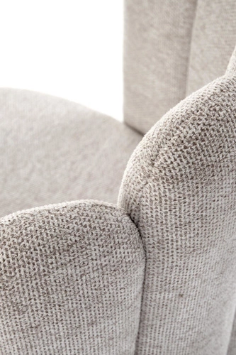 Čalouněná židle Mindi béžová do jídelny a obýváku moderní na černých nohách