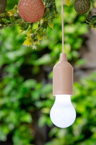 Závěsná lampa žárovka růžová