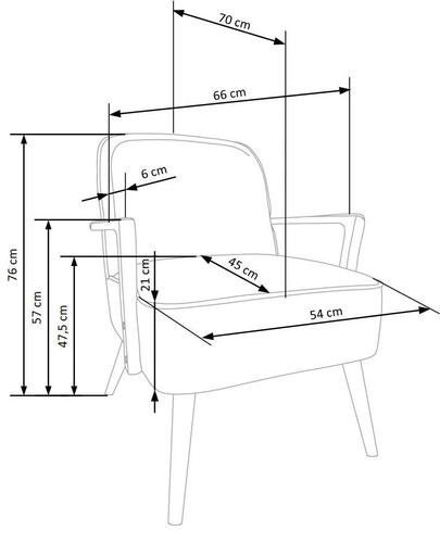 Odpočinkové křeslo Grejs béžové skandinávské do obýváku z látky na dřevěných nohách