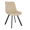 Čalouněná sametová židle Moly Intesi béžová s černými nohami do jídelny a obýváku