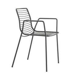 Kovová zahradní židle s područkami SCAB Design Summer antracitová moderní stohovatelná