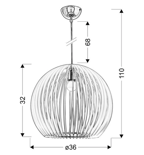 Závěsná lampa Haga 1x60W E27 36x36x110 modrá