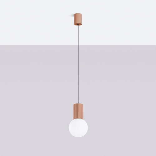 Závěsné svítidlo koule HALO 1 béžové skleněné do obýváku moderní SOLLUX LIGHTING