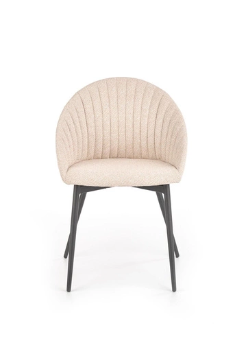 Čalouněná jídelní židle Uta béžová Intesi moderní skandinávský styl s černými nohami