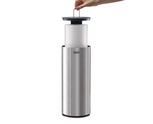 Joseph Joseph Easystore Luxe moderní stojan na toaletní papír stříbrný ocelový do koupelny