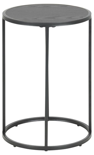 Kulatý černý konferenční stolek Seaford 40 cm moderní kovový do obýváku Actona