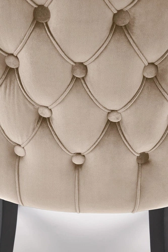 Jídelní židle Iridionne sametová béžová čalouněná moderní na černých nohách