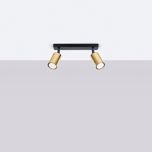 Stropní svítidlo WINX 2 černé zlaté moderní ocelové do obýváku a ložnice SOLLUX