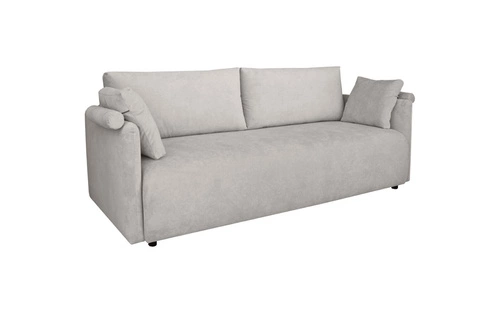 Rozkládací pohovka s funkcí spaní Mondel světle šedý manšestr 3místná s úložným prostorem do obýváku