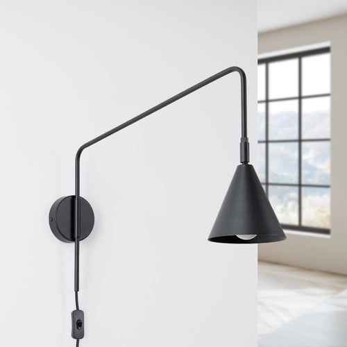 Moderní nástěnné svítidlo NOX černé kovové do ložnice a obýváku SOLLUX LIGHTING 61 cm