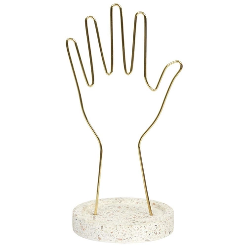 Stojan na šperky Arty zlatý terrazzo na prsteny a náramky glamour