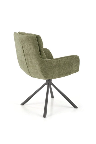 Otočná čalouněná židle Ophelia Intesi olivová do jídelny a obýváku moderní s područkami