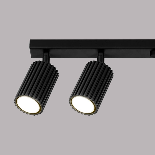 Stropní svítidlo KARBON 6L černé moderní nastavitelné do obývacího pokoje a ložnice hliník