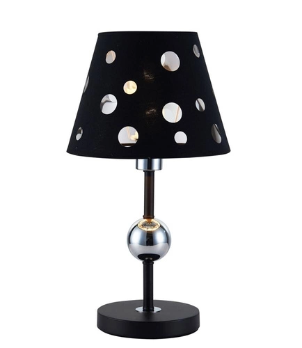 Noční stolní lampa glamour Batley černá s kovovým stínidlem do ložnice a obývacího pokoje Ledea 44 cm