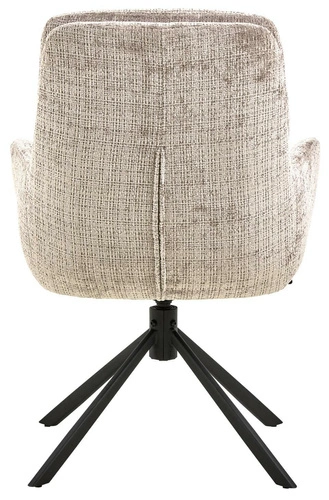 Otočná jídelní židle Edgar z béžového sametu s područkami