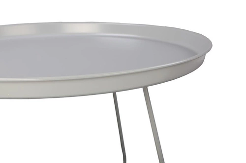 Kulatý kovový konferenční stolek ROD XL šedý moderní skandinávský do obýváku 63 cm NORDIFRA