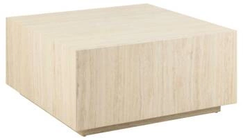 Konferenční stolek Dice 90x90 cm čtvercový béžový travertin moderní do obýváku Actona