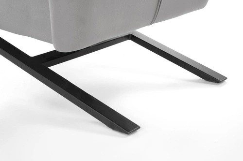 Odpočinkové křeslo Varis šedý samet skandinávský do obýváku Intesi elegantní a pohodlný