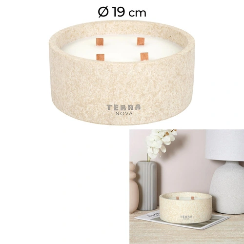 Vonná svíčka Terra Nova Intesi 4knotová béžová dekorativní 19 cm