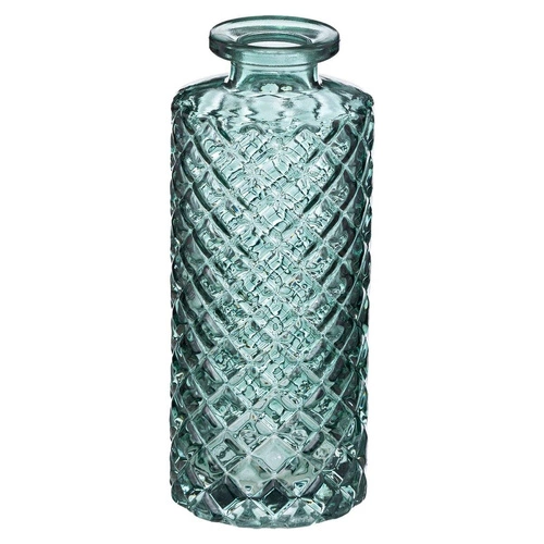 Sada tří skleněných váz Atmosphera modré moderní dekorativní na květiny