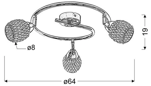 Moderní stropní svítidlo Clear fialové 3bodové nastavitelné do obýváku a kuchyně