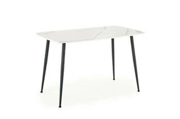 Jídelní stůl Roca moderní bílý mramor černé nohy 120x70 cm Intesi glamour