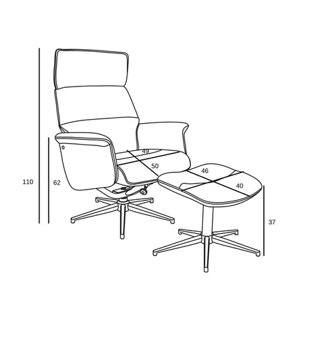 Křeslo s podnožkou Alura tmavě šedé