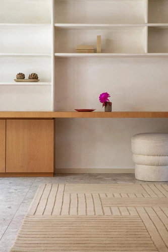 Vlněný koberec Decor Desert Warm Sand 140x200 moderní do obýváku a ložnice béžový