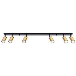 Stropní LED svítidlo WINX 6L černé zlaté moderní do obýváku a jídelny SOLLUX