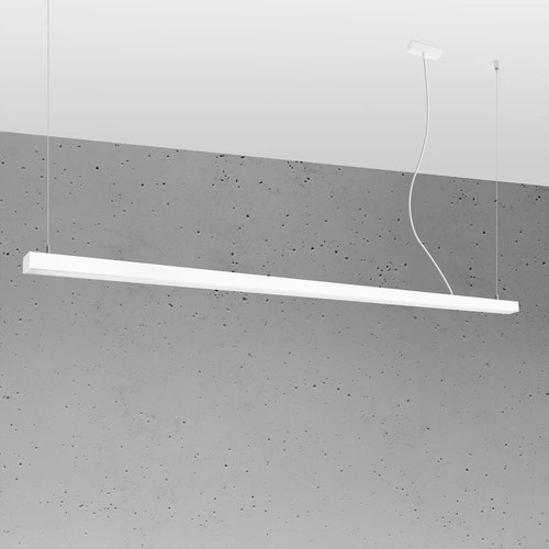 Minimalistické závěsné LED svítidlo PINNE 200 bílé nad jídelní stůl nebo do kanceláře 200 cm