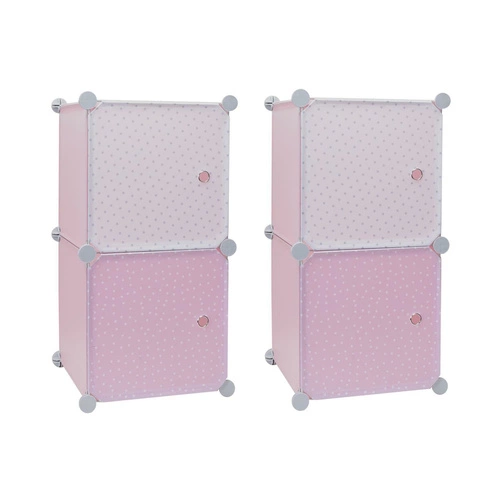 Dětský regál na hračky Cubes 2 růžový moderní modulární Intesi 63 cm