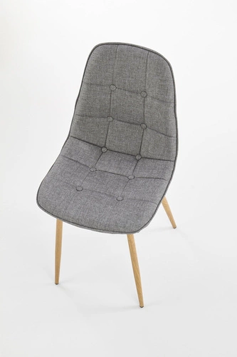 Jídelní čalouněná židle Hampshire šedá, moderní skandinávský styl, medový dub Intesi