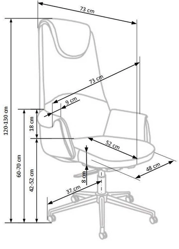 Ergonomická kancelářská židle Cavallo hnědá kožená otočná s područkami