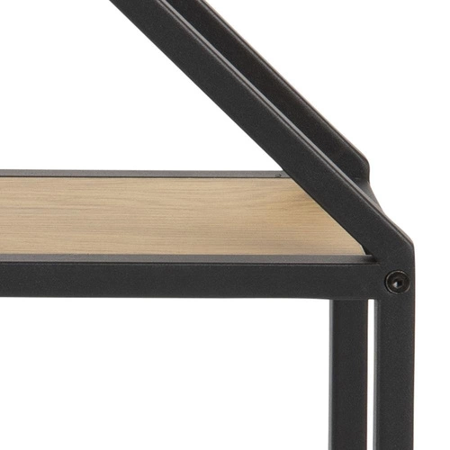 Industriální nástěnná police Seaford Octagon dub na knihy a dekorace do obýváku Actona