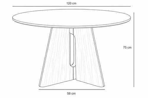 Kulatý jídelní stůl Leban 120 cm mramorový do jídelny a obýváku moderní