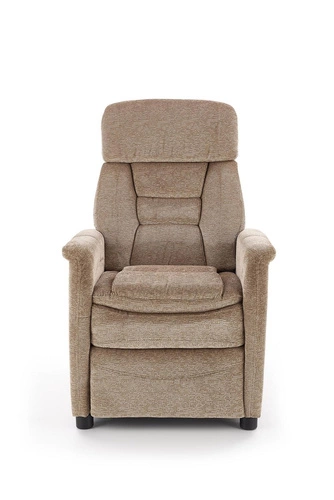 Rozkládací křeslo do obýváku Dumont béžové moderní relax Intesi čalouněné polohovatelné