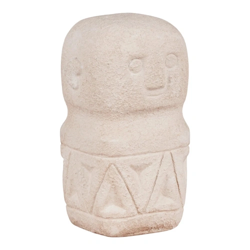 Dekorační cementová figurka Totem House Nordic boho béžová do obýváku nebo předsíně