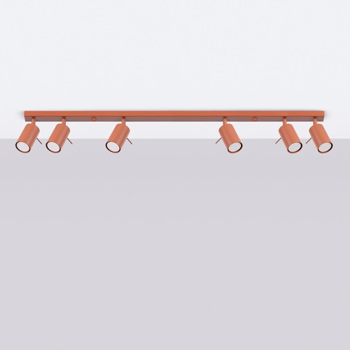 Stropní svítidlo moderní RING 6L červené otočné do obývacího pokoje a ložnice SOLLUX