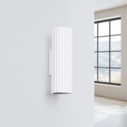 Nástěnné svítidlo bílé svítící nahoru a dolů Karbon 20 minimalistické do obýváku a ložnice SOLLUX