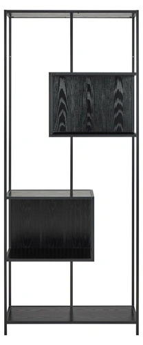 Kovová knihovna Seaford II černá loftová 77 cm Actona