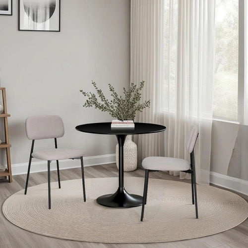 Čalouněná jídelní židle Esther světle šedá moderní skandinávská na kovových nohách