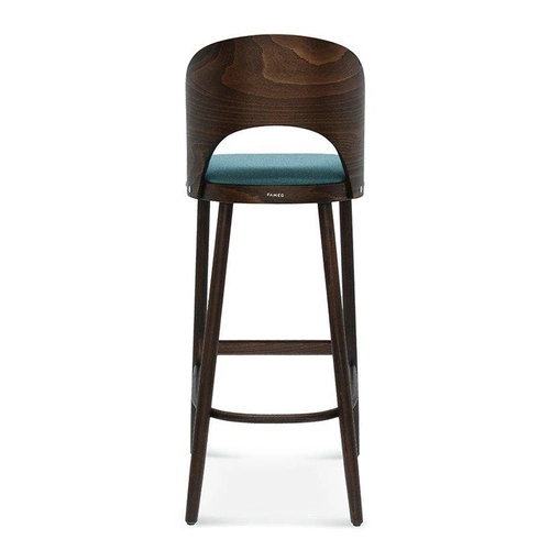 Dřevěný barový stoliček s opěrkou Amada FAMEG čalouněný na míru do kuchyně 78 cm