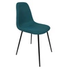 Čalouněná židle Pori tyrkysová do jídelny a kuchyně moderní na černých kovových nohách