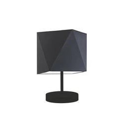 Noční lampička do ložnice PASADENA moderní s grafitovým stínidlem a černou základnou LYSNE